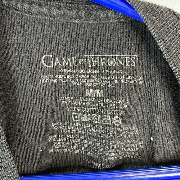 GAME IF THRONES Mens Graphic Crewneck T-Shirt Black Short Sleeve Size M - Picture 7 of 9